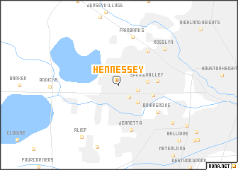 map of Hennessey