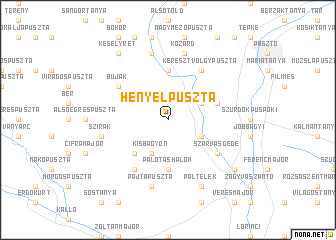 map of Hényelpuszta