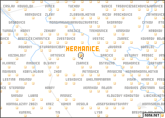 map of Heřmanice