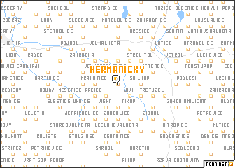 map of Heřmaničky