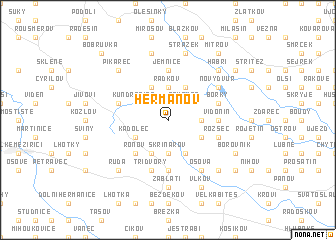 map of Heřmanov