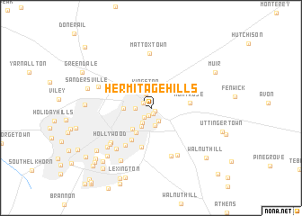 map of Hermitage Hills