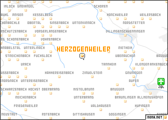 map of Herzogenweiler