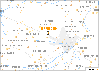 map of Ḩeşārak
