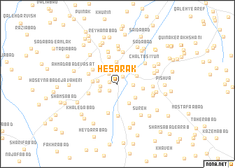 map of Ḩeşārak