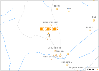 map of Ḩeşār Dār