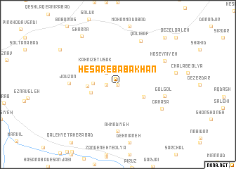 map of Ḩeşār-e Bābākhān