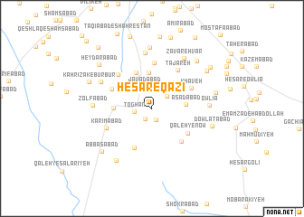 map of Ḩeşār-e Qāẕī