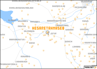 map of Ḩeşār-e Ţahmāseb