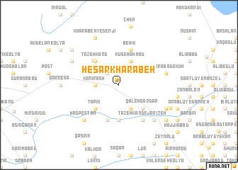 map of Ḩeşār Kharābeh