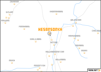 map of Ḩeşār Sorkh