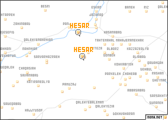 map of Ḩeşār