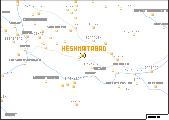 map of Ḩeshmatābād