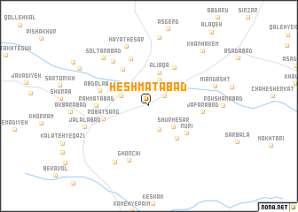 map of Ḩeshmatābād