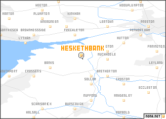 map of Hesketh Bank