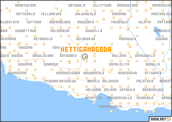 map of Hettigamagoda