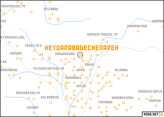 map of Ḩeydarābād-e Chenāreh