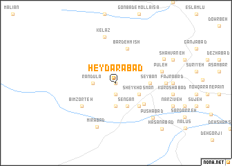 map of Ḩeydarābād