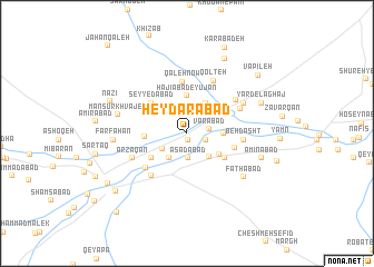 map of Ḩeydarābād