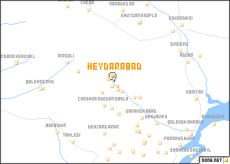 map of Ḩeydarābād