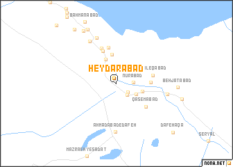 map of Ḩeydarābād