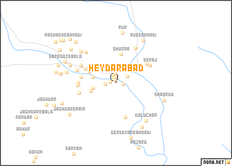 map of Ḩeydarābād