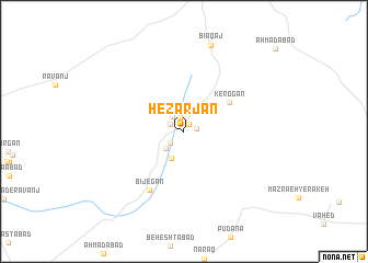 map of Hezār Jān