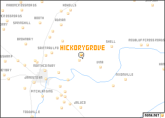 map of Hickory Grove