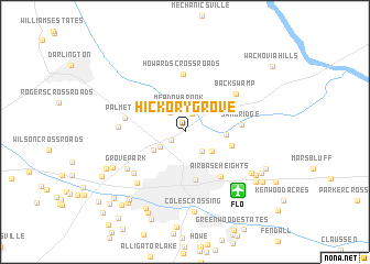 map of Hickory Grove