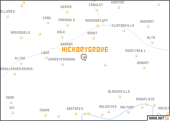 map of Hickory Grove