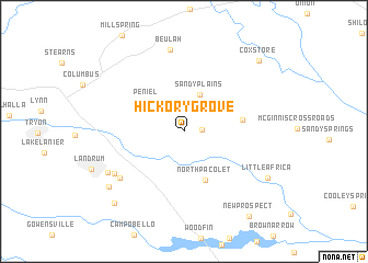 map of Hickory Grove