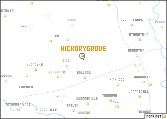 map of Hickory Grove