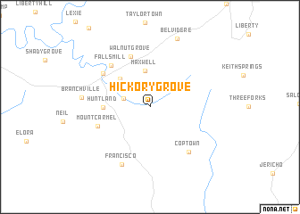 map of Hickory Grove