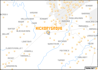 map of Hickory Grove