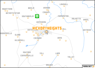 map of Hickory Heights