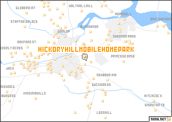 map of Hickory Hill Mobile Home Park