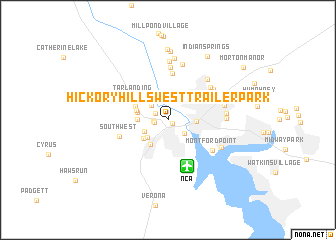 map of Hickory Hills West Trailer Park