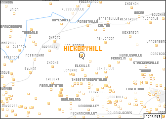 map of Hickory Hill