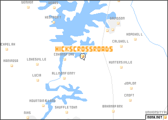 map of Hicks Crossroads