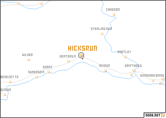 map of Hicks Run