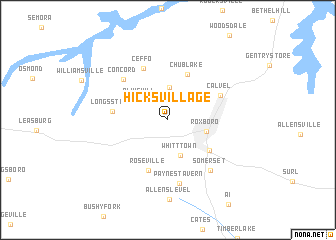 map of Hicks Village
