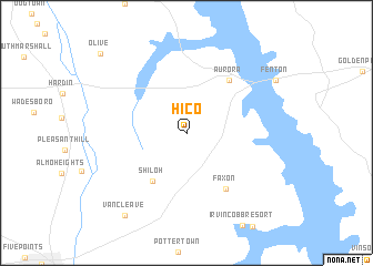 map of Hico