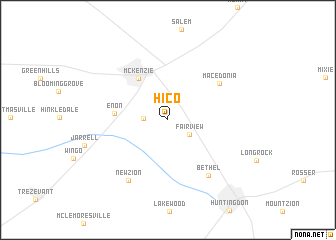 map of Hico