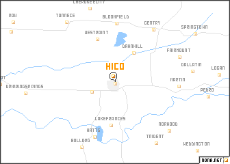 map of Hico