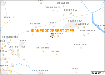 map of Hidden Acres Estates