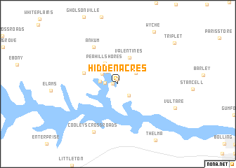 map of Hidden Acres