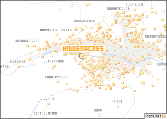 map of Hidden Acres