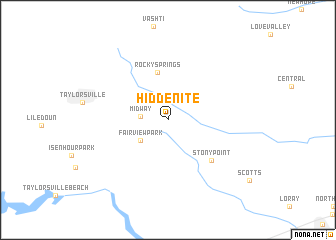 map of Hiddenite