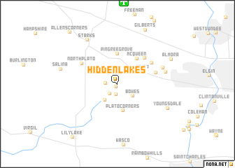 map of Hidden Lakes