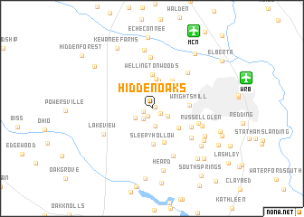 map of Hidden Oaks